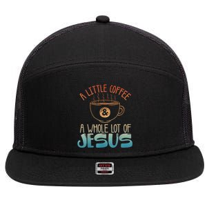 Jesus Design Christian Coffee Lover 7 Panel Mesh Trucker Snapback Hat