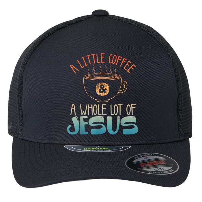 Jesus Design Christian Coffee Lover Flexfit Unipanel Trucker Cap