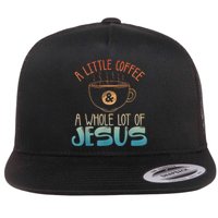 Jesus Design Christian Coffee Lover Flat Bill Trucker Hat