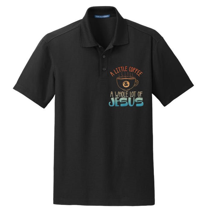 Jesus Design Christian Coffee Lover Dry Zone Grid Polo