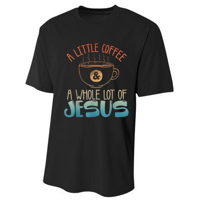 Jesus Design Christian Coffee Lover Performance Sprint T-Shirt