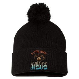 Jesus Design Christian Coffee Lover Pom Pom 12in Knit Beanie