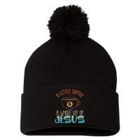 Jesus Design Christian Coffee Lover Pom Pom 12in Knit Beanie