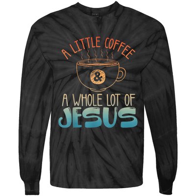 Jesus Design Christian Coffee Lover Tie-Dye Long Sleeve Shirt