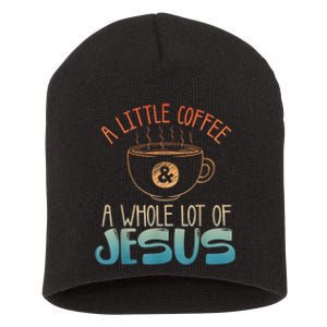 Jesus Design Christian Coffee Lover Short Acrylic Beanie