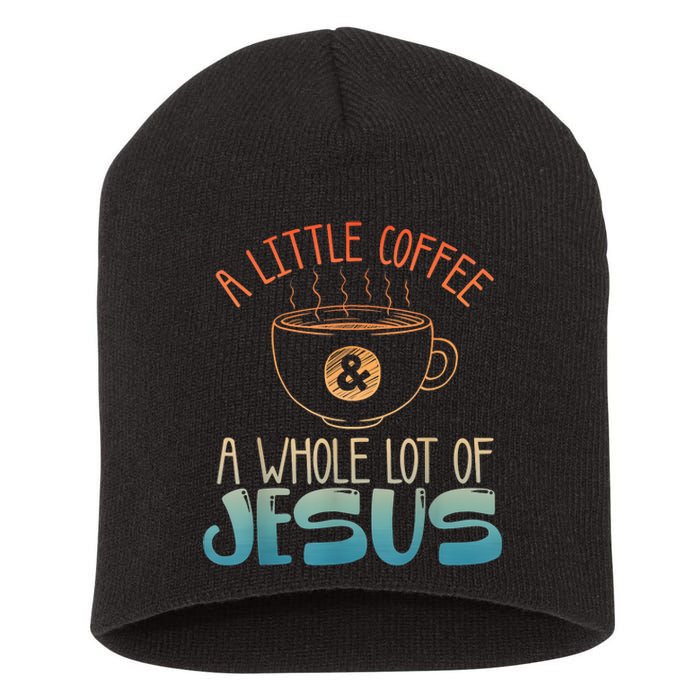 Jesus Design Christian Coffee Lover Short Acrylic Beanie