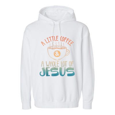 Jesus Design Christian Coffee Lover Garment-Dyed Fleece Hoodie