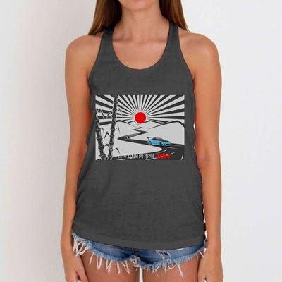 Jdm Drifting Car Drift Extreme Japanese Racing Sport Design Gift Women's Knotted Racerback Tank