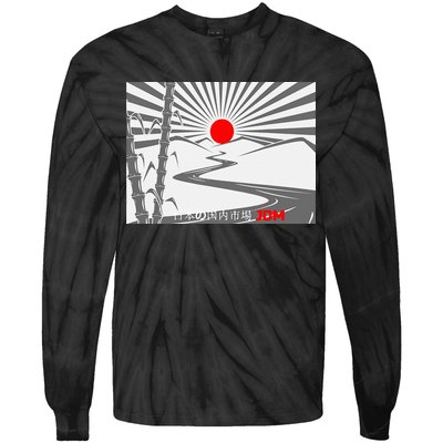 Jdm Drifting Car Drift Extreme Japanese Racing Sport Design Tie-Dye Long Sleeve Shirt