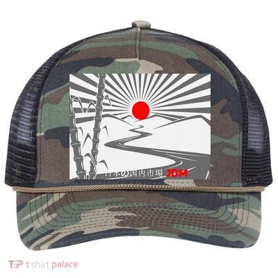 Jdm Drifting Car Drift Extreme Japanese Racing Sport Design Retro Rope Trucker Hat Cap