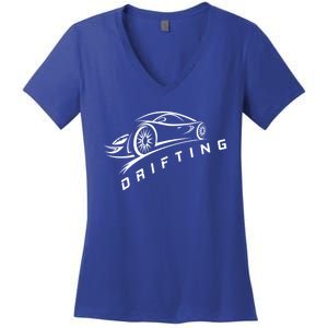 Jdm Drifting Car Silhouette Drift Japanese Racing Sport Gift Women's V-Neck T-Shirt