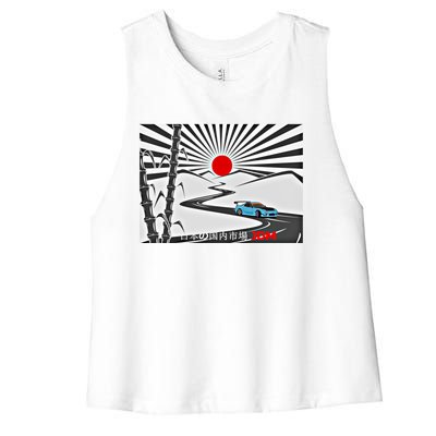 Jdm Drifting Car Drift Extreme Japanese Racing Sport Design Gift Women's Racerback Cropped Tank