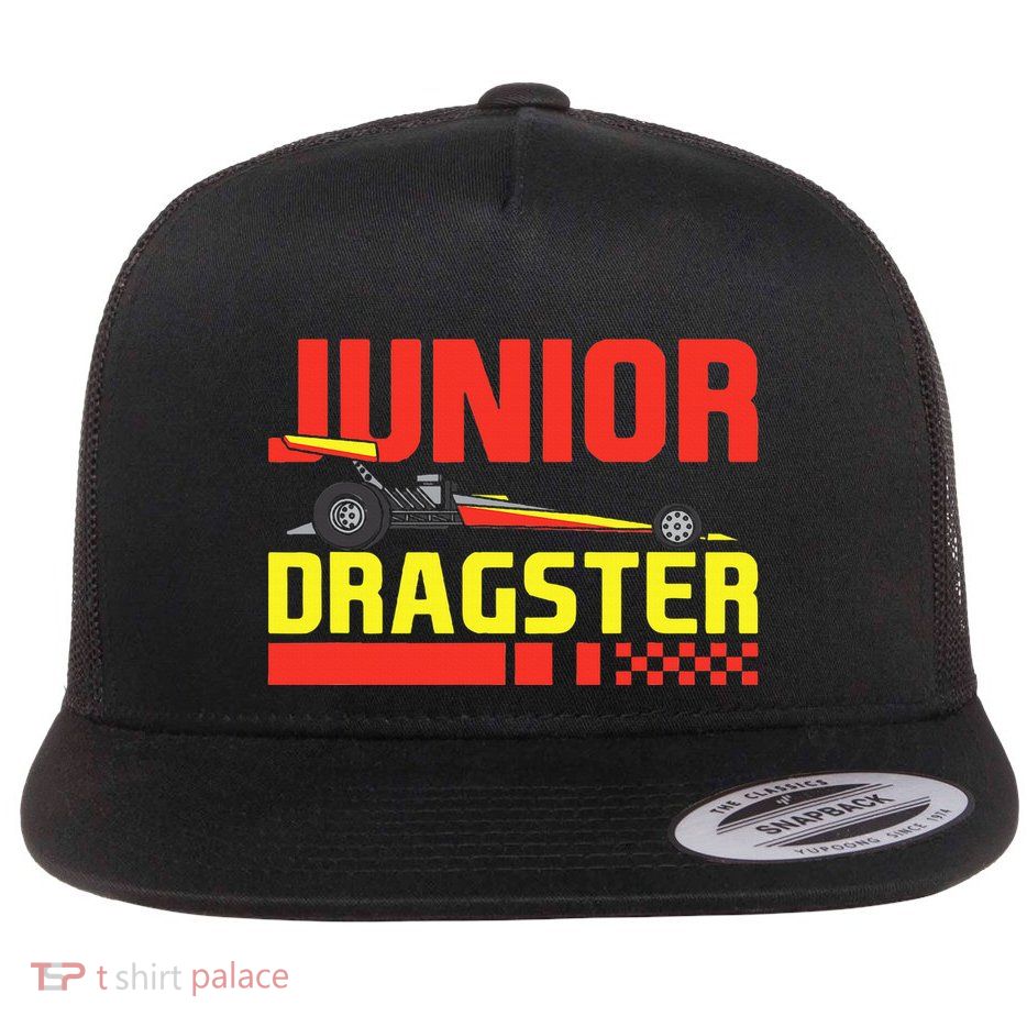 Junior Dragster Drag Racing Future Drag Racer Son Flat Bill Trucker Hat