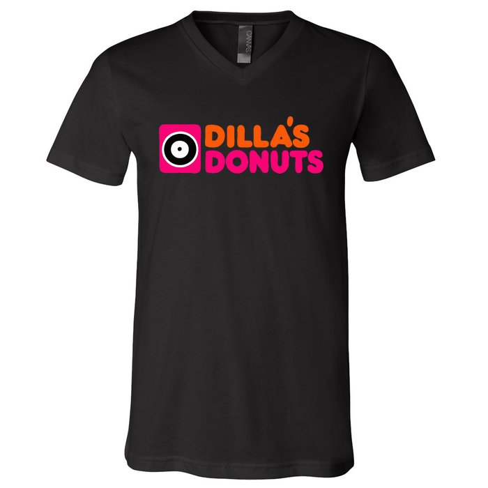 J Dillas Donuts Hiphop Jay Dee V-Neck T-Shirt