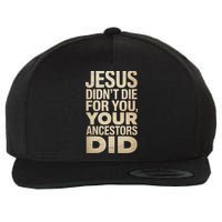 Jesus Didnt Die For You Your Ancestors Did - Power Ashe Wool Snapback Cap