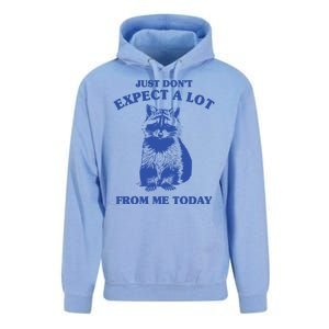 Just Dont Expect A Lot From Me Today Raccoon Funny Unisex Surf Hoodie