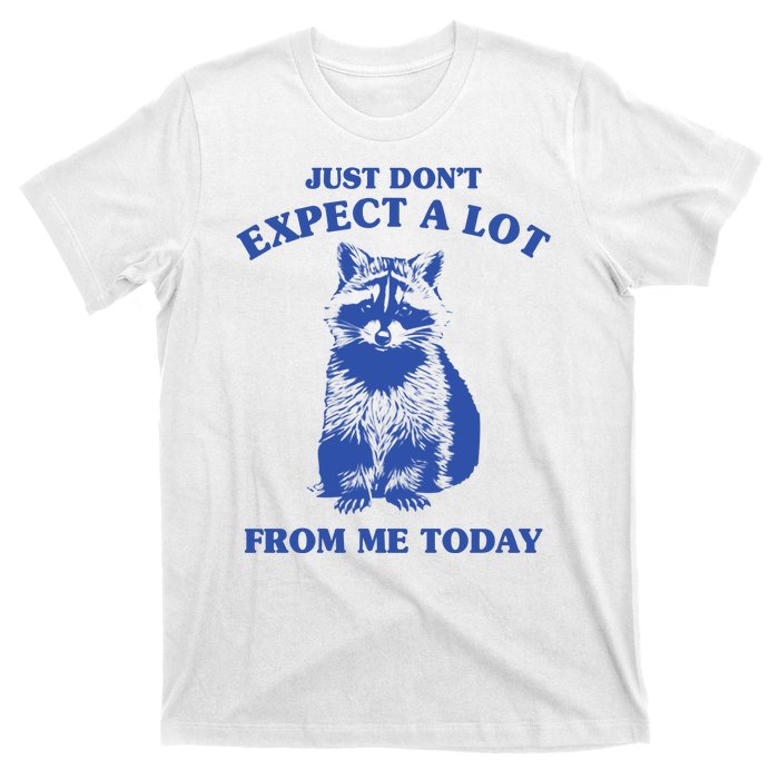 Just Dont Expect A Lot From Me Today Raccoon Funny T-Shirt