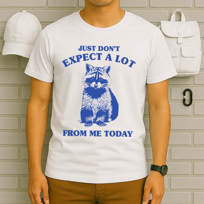 Just Dont Expect A Lot From Me Today Raccoon Funny T-Shirt