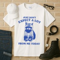 Just Dont Expect A Lot From Me Today Raccoon Funny Tall T-Shirt