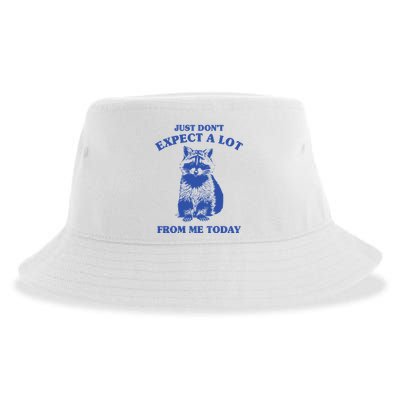 Just Dont Expect A Lot From Me Today Raccoon Funny Sustainable Bucket Hat