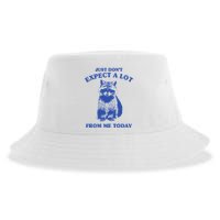 Just Dont Expect A Lot From Me Today Raccoon Funny Sustainable Bucket Hat
