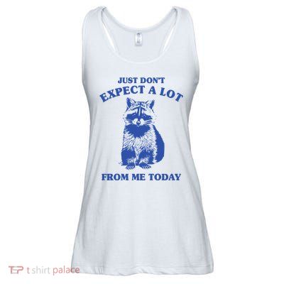 Just Dont Expect A Lot From Me Today Raccoon Funny Ladies Essential Flowy Tank