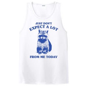 Just Dont Expect A Lot From Me Today Raccoon Funny PosiCharge Competitor Tank