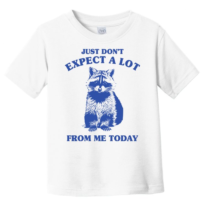 Just Dont Expect A Lot From Me Today Raccoon Funny Toddler T-Shirt