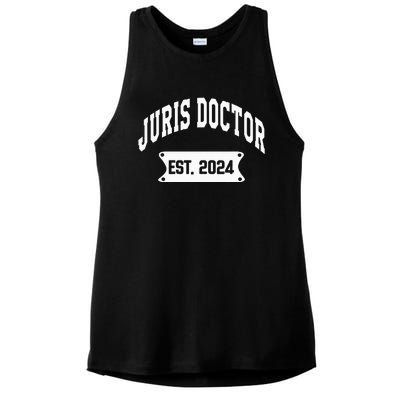 Juris Doctor Est 2024 Lawyer Law School Student Ladies PosiCharge Tri-Blend Wicking Tank