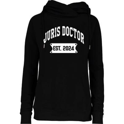 Juris Doctor Est 2024 Lawyer Law School Student Womens Funnel Neck Pullover Hood