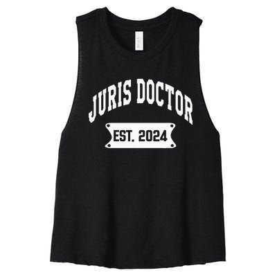 Juris Doctor Est 2024 Lawyer Law School Student Women's Racerback Cropped Tank