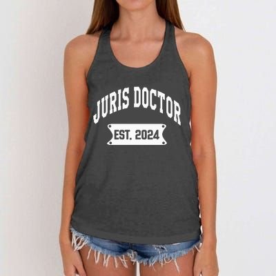 Juris Doctor Est 2024 Lawyer Law School Student Women's Knotted Racerback Tank