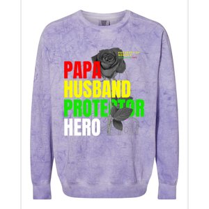 Junenth Dad From Wife Son Daughter Papa Protector Gift Colorblast Crewneck Sweatshirt