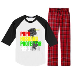 Junenth Dad From Wife Son Daughter Papa Protector Gift Raglan Sleeve Pajama Set