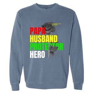 Junenth Dad From Wife Son Daughter Papa Protector Gift Garment-Dyed Sweatshirt