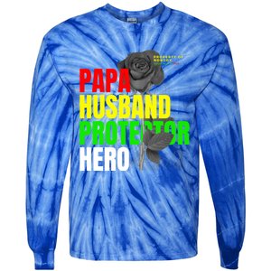 Junenth Dad From Wife Son Daughter Papa Protector Gift Tie-Dye Long Sleeve Shirt