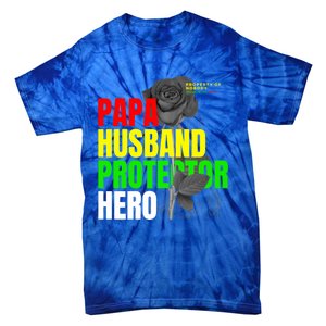 Junenth Dad From Wife Son Daughter Papa Protector Gift Tie-Dye T-Shirt