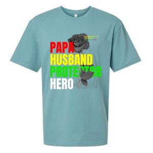 Junenth Dad From Wife Son Daughter Papa Protector Gift Sueded Cloud Jersey T-Shirt