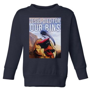 Jesus Died For Our Bins Toddler Sweatshirt