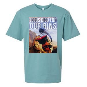 Jesus Died For Our Bins Sueded Cloud Jersey T-Shirt