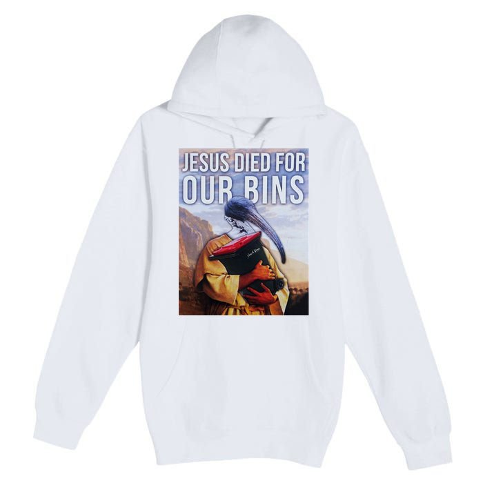 Jesus Died For Our Bins Premium Pullover Hoodie