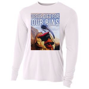 Jesus Died For Our Bins Cooling Performance Long Sleeve Crew