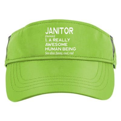 Janitor Definition Funny Janitorial Cleaning Repairing  Adult Drive Performance Visor