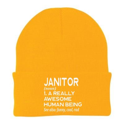 Janitor Definition Funny Janitorial Cleaning Repairing  Knit Cap Winter Beanie