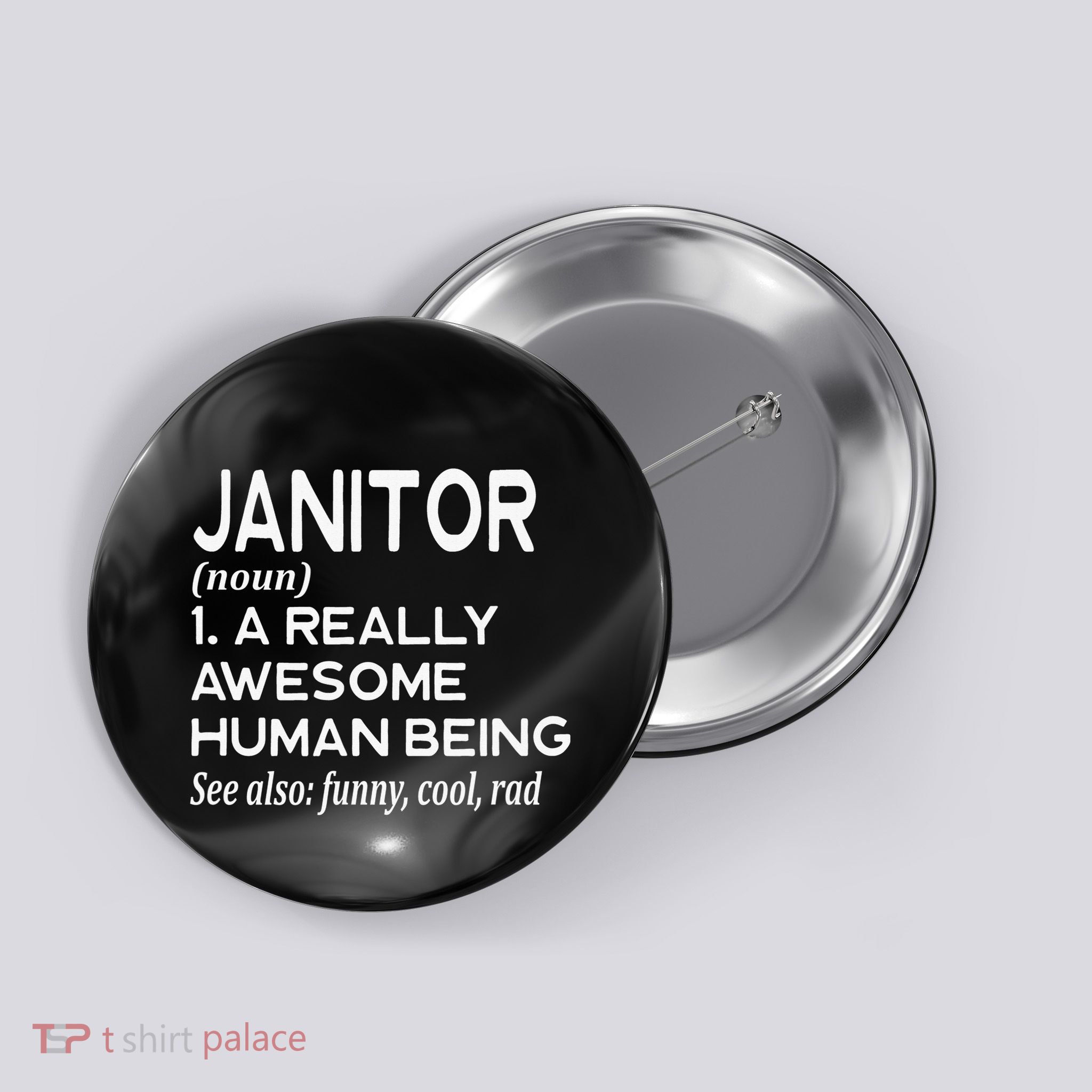 Janitor Definition Funny Janitorial Cleaning Repairing  Button