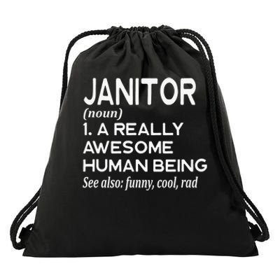 Janitor Definition Funny Janitorial Cleaning Repairing  Drawstring Bag