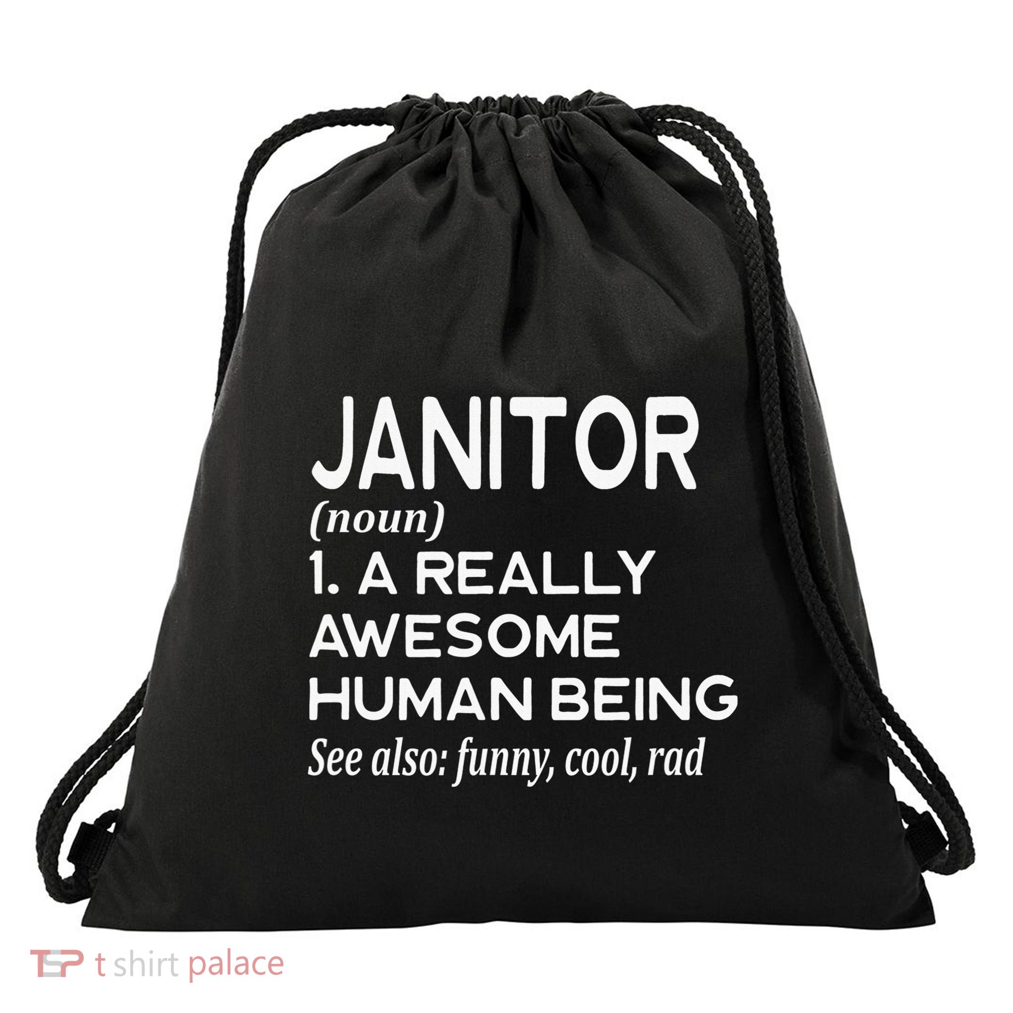 Janitor Definition Funny Janitorial Cleaning Repairing  Drawstring Bag