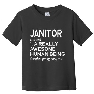 Janitor Definition Funny Janitorial Cleaning Repairing  Toddler T-Shirt