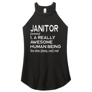 Janitor Definition Funny Janitorial Cleaning Repairing  Women's Perfect Tri Rocker Tank