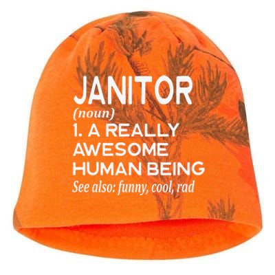 Janitor Definition Funny Janitorial Cleaning Repairing  Kati - Camo Knit Beanie